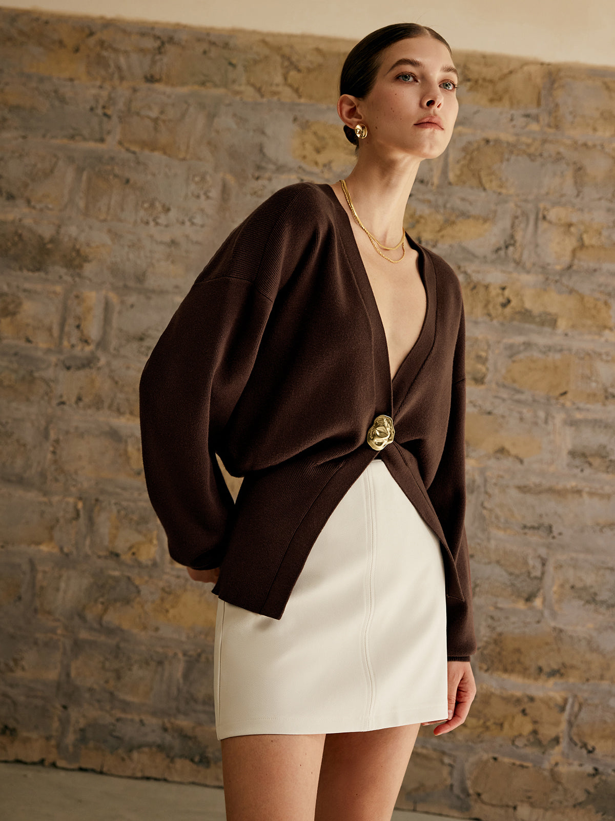 Cardigan Femme À Boutons Dorés | Hiver