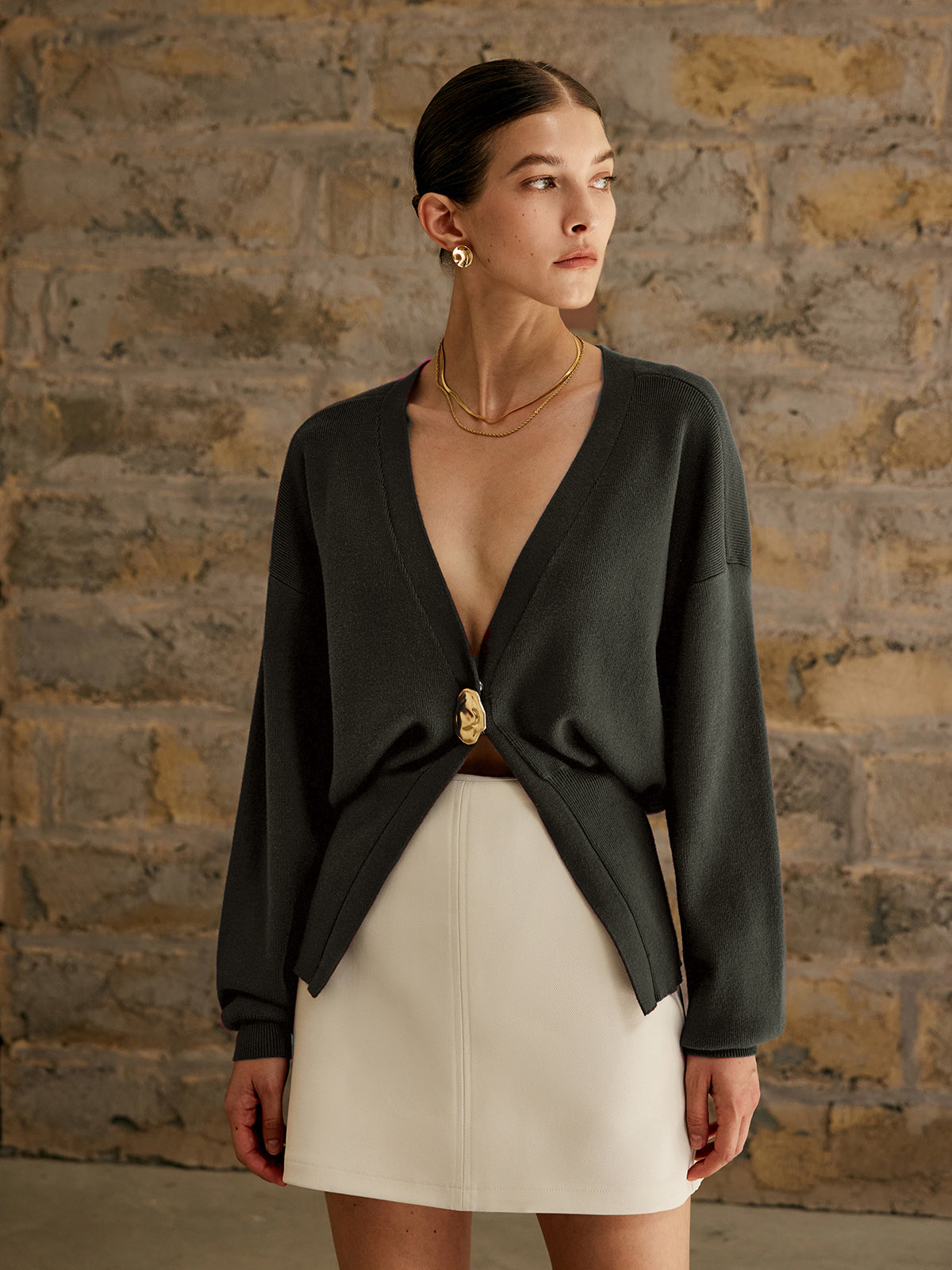 Cardigan Femme À Boutons Dorés | Hiver