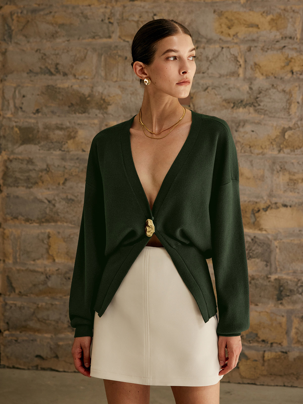 Cardigan Femme À Boutons Dorés | Hiver