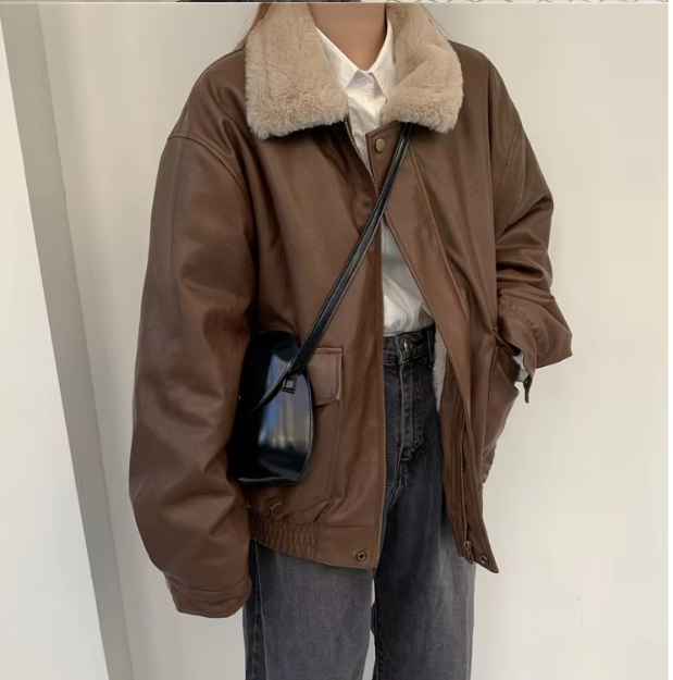 Veste En Cuir Pour Femme Pour L’Hiver | Oversize