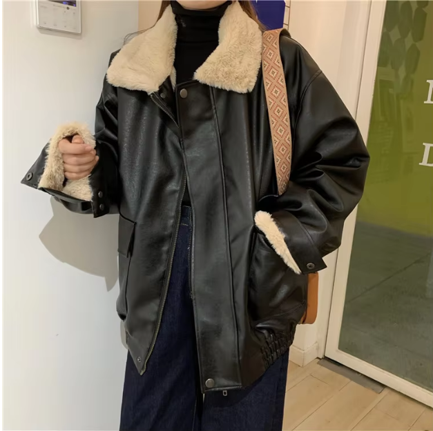 Veste En Cuir Pour Femme Pour L’Hiver | Oversize