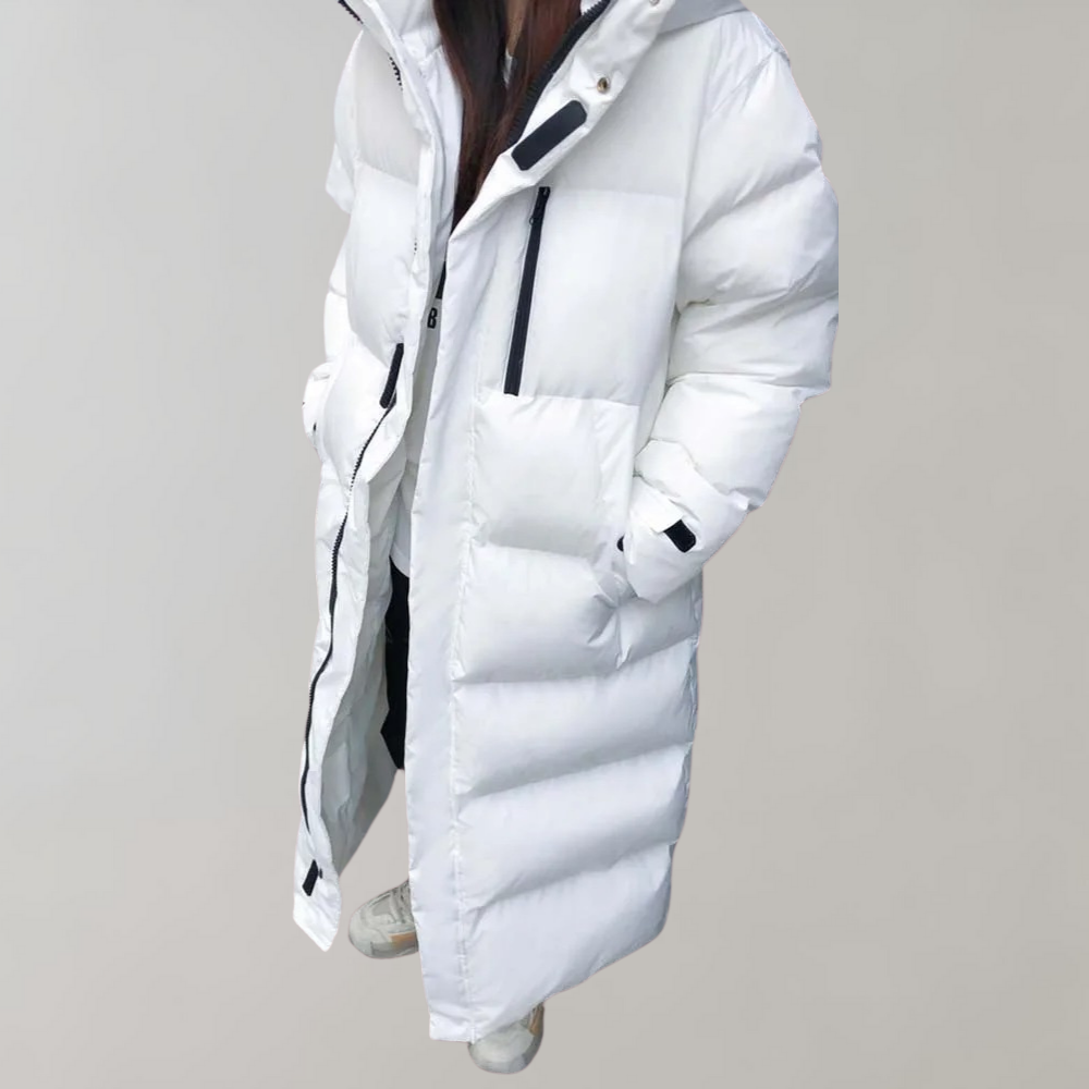 Longue Veste Doudoune Pour Femme Avec Capuche | Fermeture Éclair