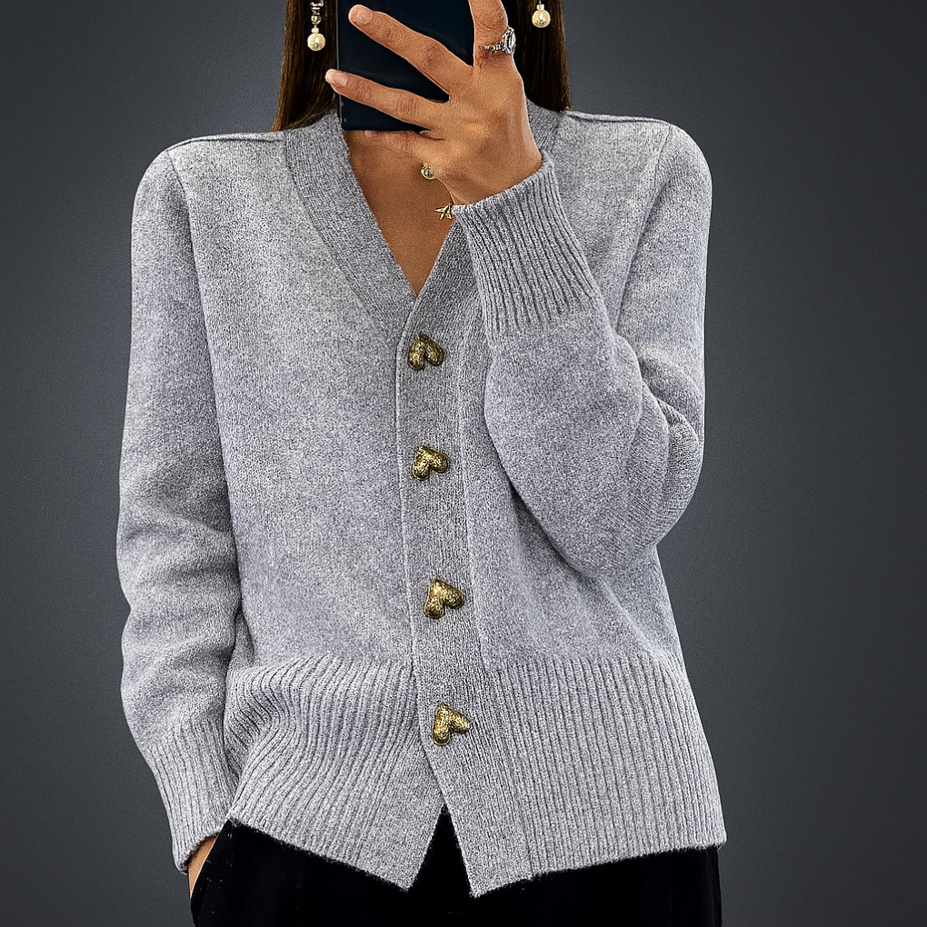 Cardigan stylé pour femme avec col en V | Fermeture à boutons