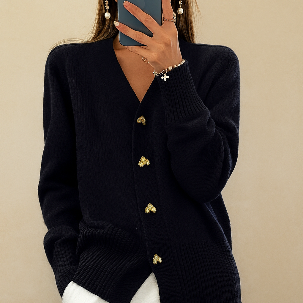 Cardigan stylé pour femme avec col en V | Fermeture à boutons