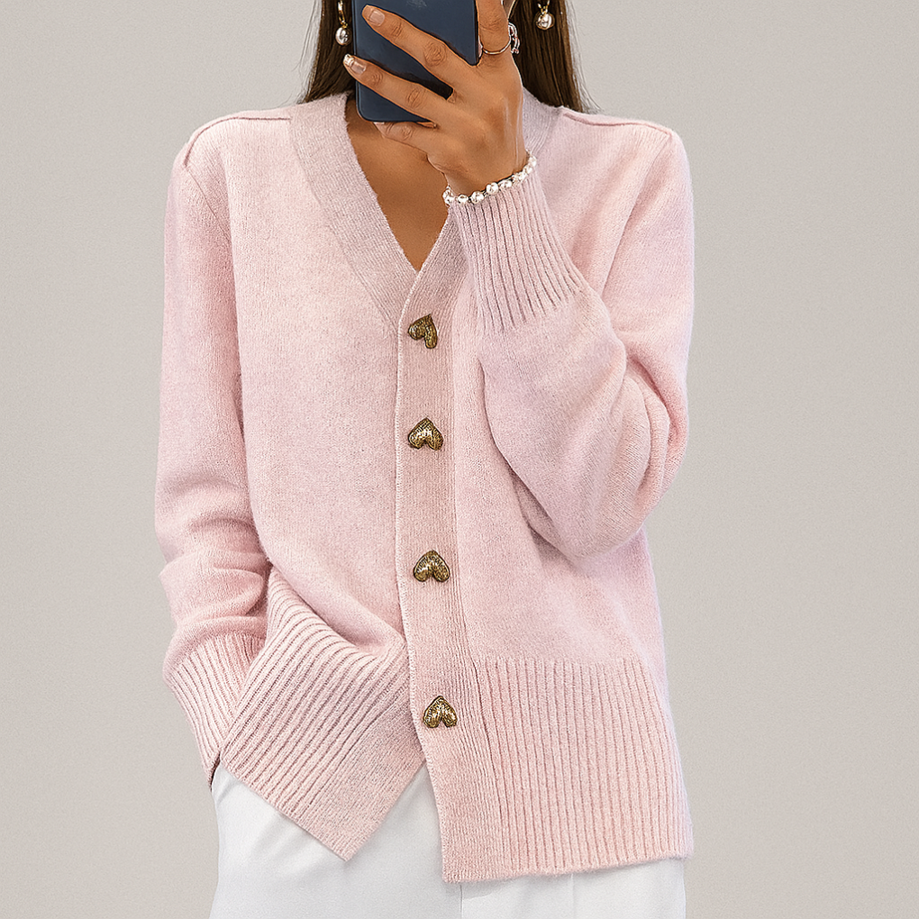 Cardigan stylé pour femme avec col en V | Fermeture à boutons