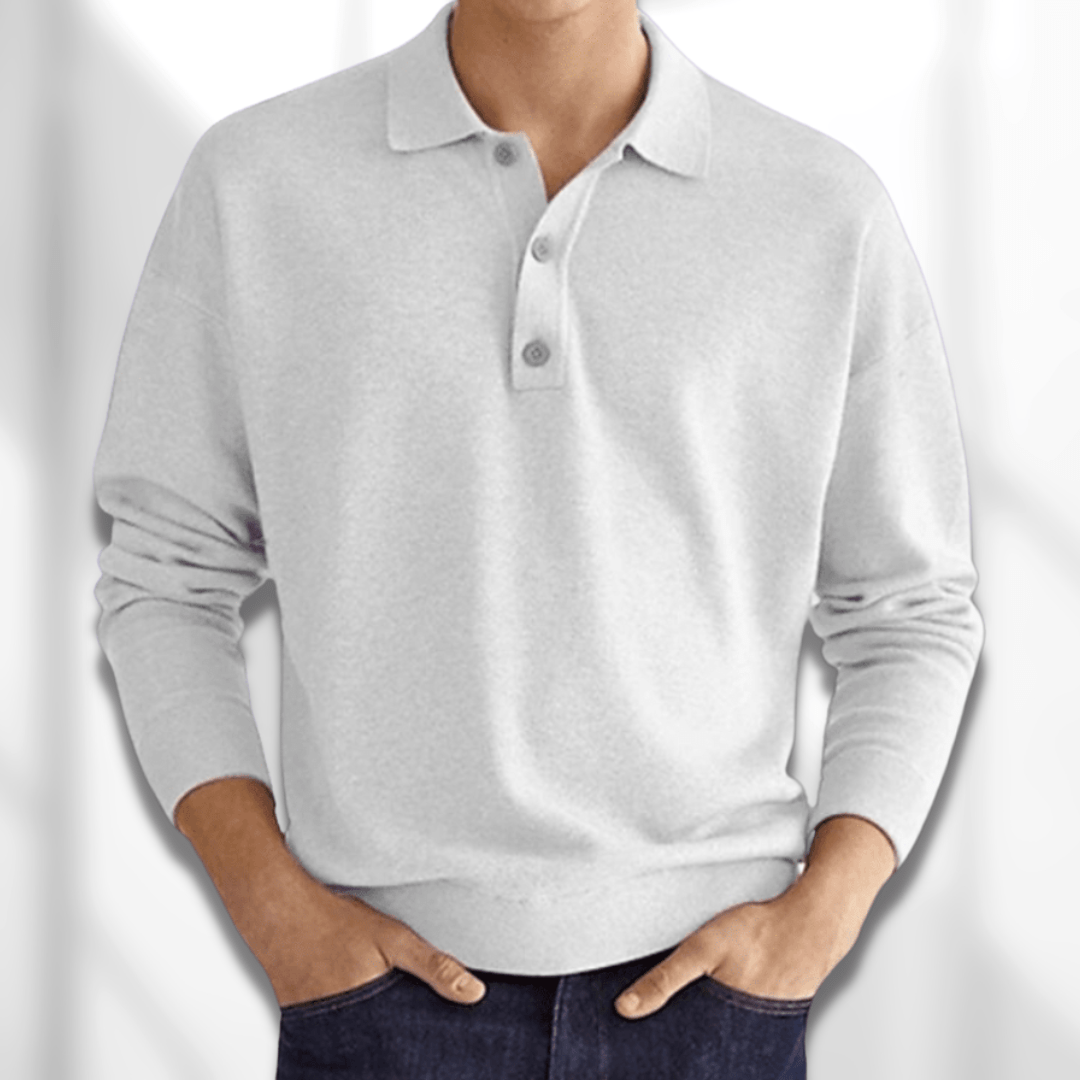 Polo Décontracté À Manches Longues Pour Homme | Coupe Décontractée