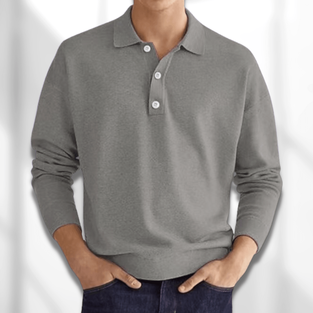 Polo Décontracté À Manches Longues Pour Homme | Coupe Décontractée