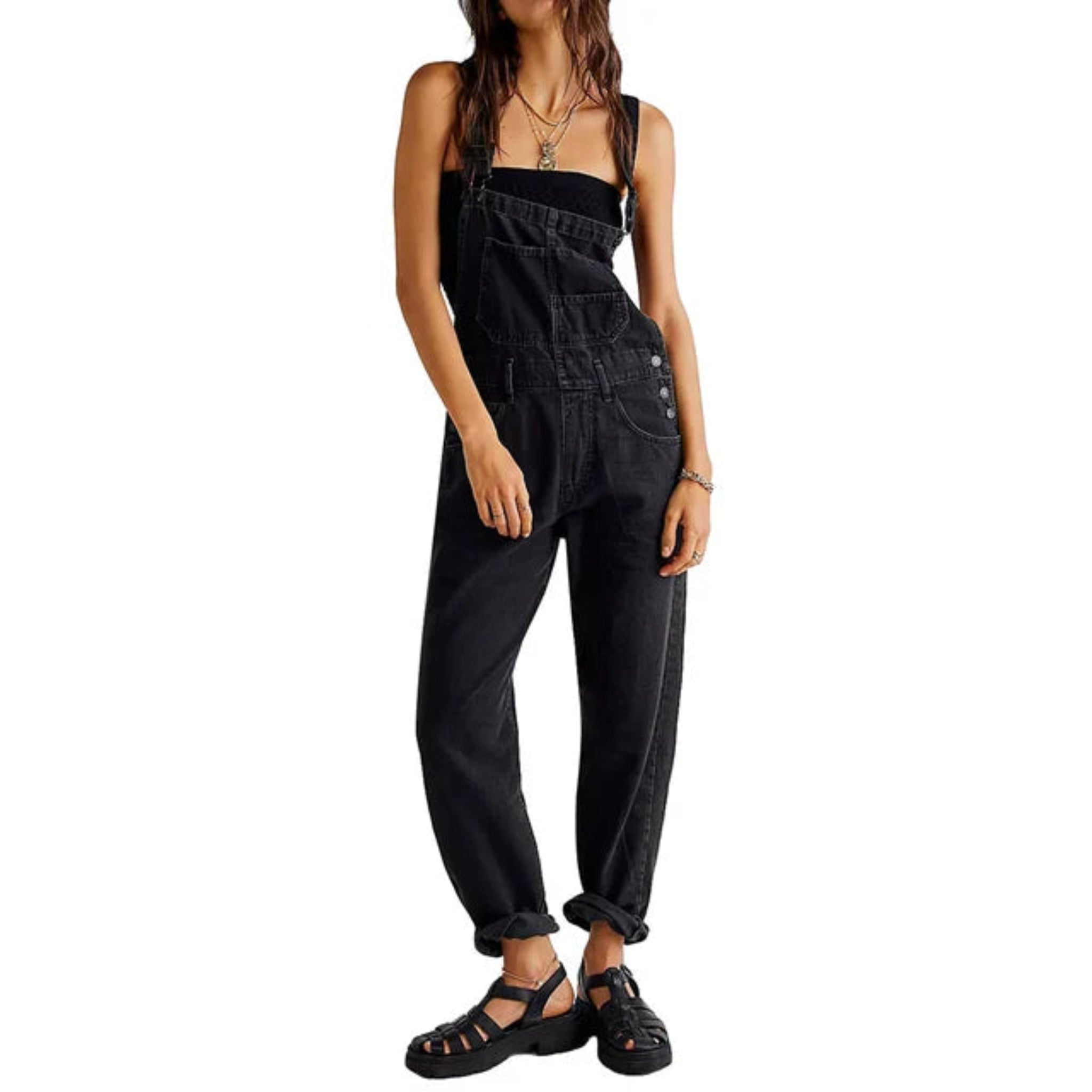 Calista | Salopette Ample En Jean Pour Femme