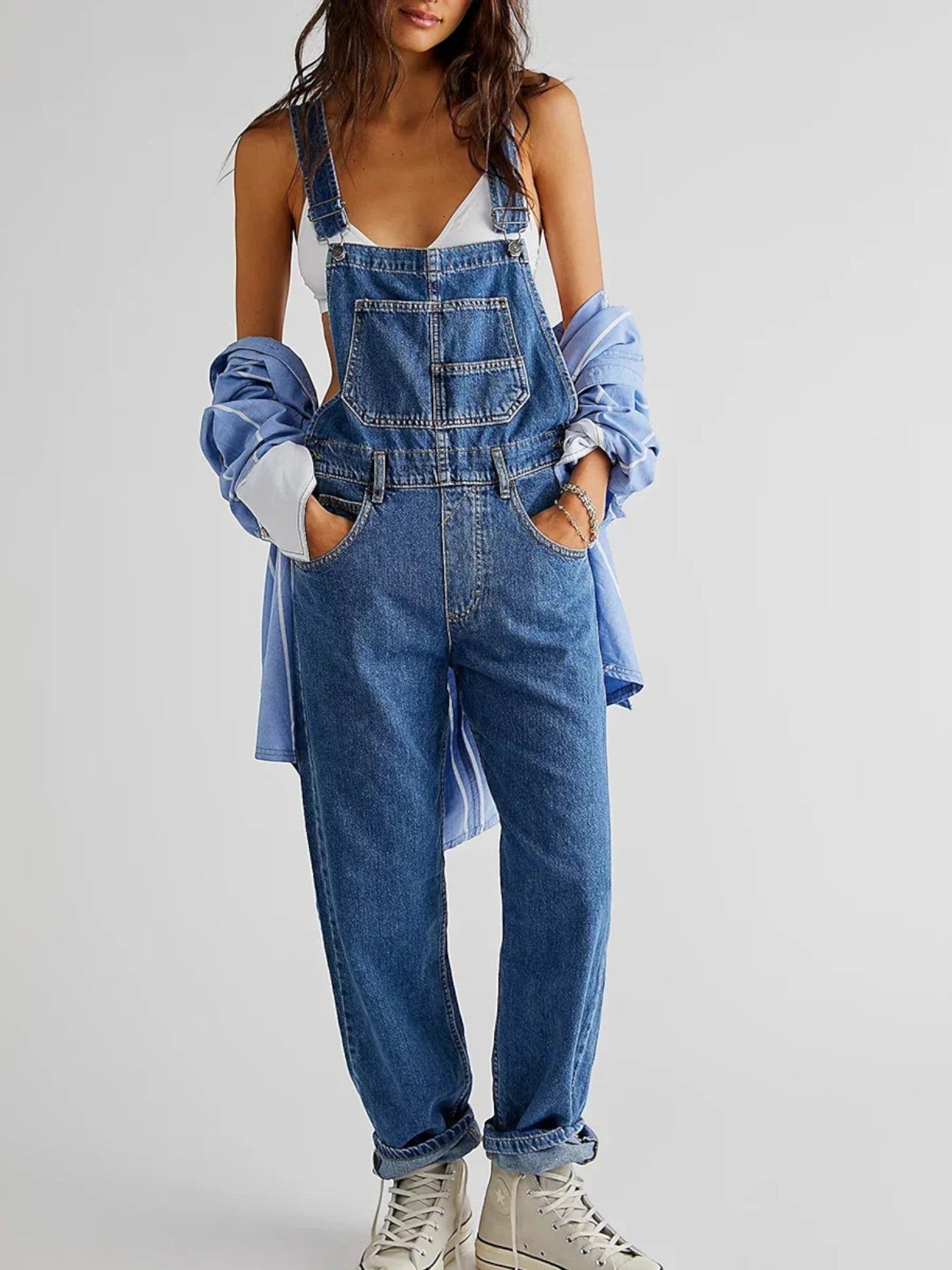 Calista | Salopette Ample En Jean Pour Femme