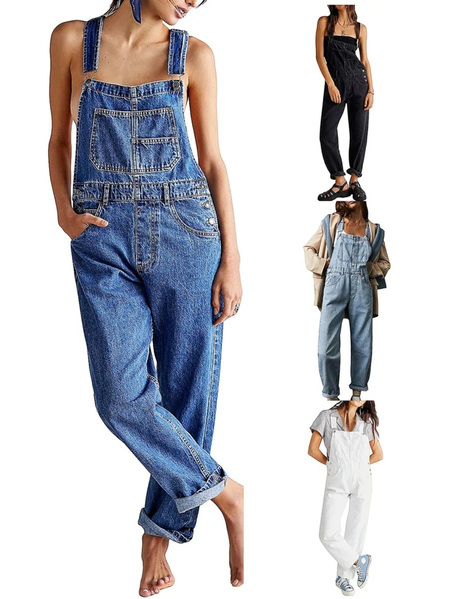 Calista | Salopette Ample En Jean Pour Femme