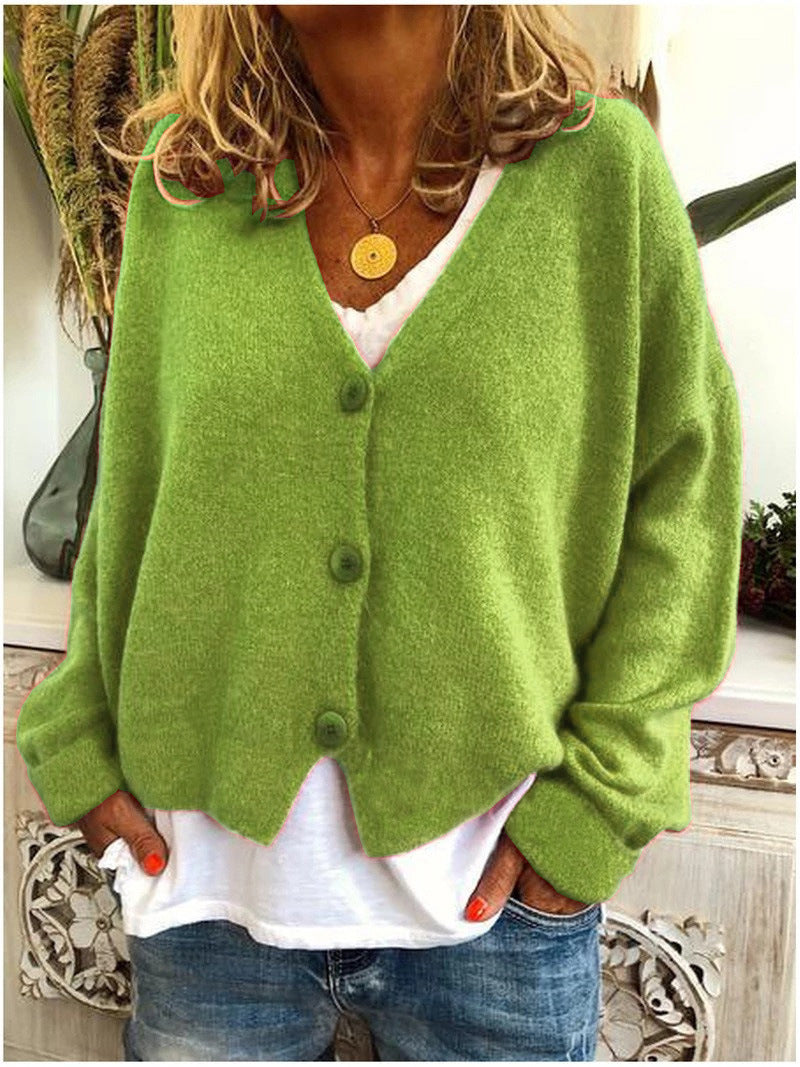 Cardigan pour femme avec col en V et manches longues | Ouverture frontale