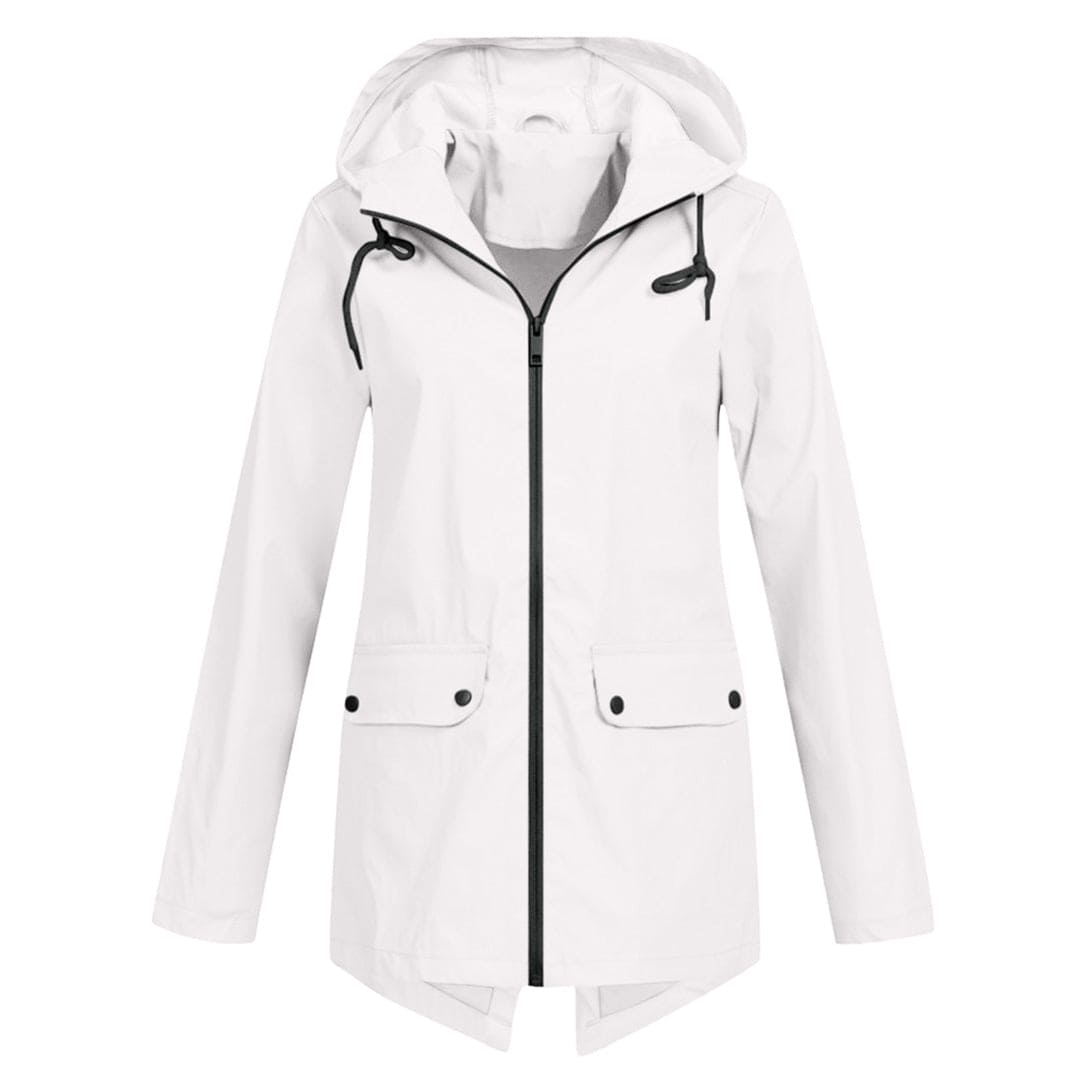 Veste De Pluie Zippée Pour Femmes | Mi-longueur
