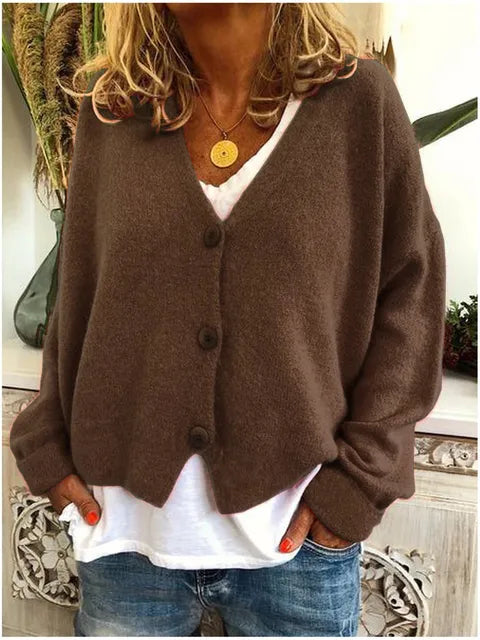 Gilet En Coton Pour Femme Avec Boutons | Col En V