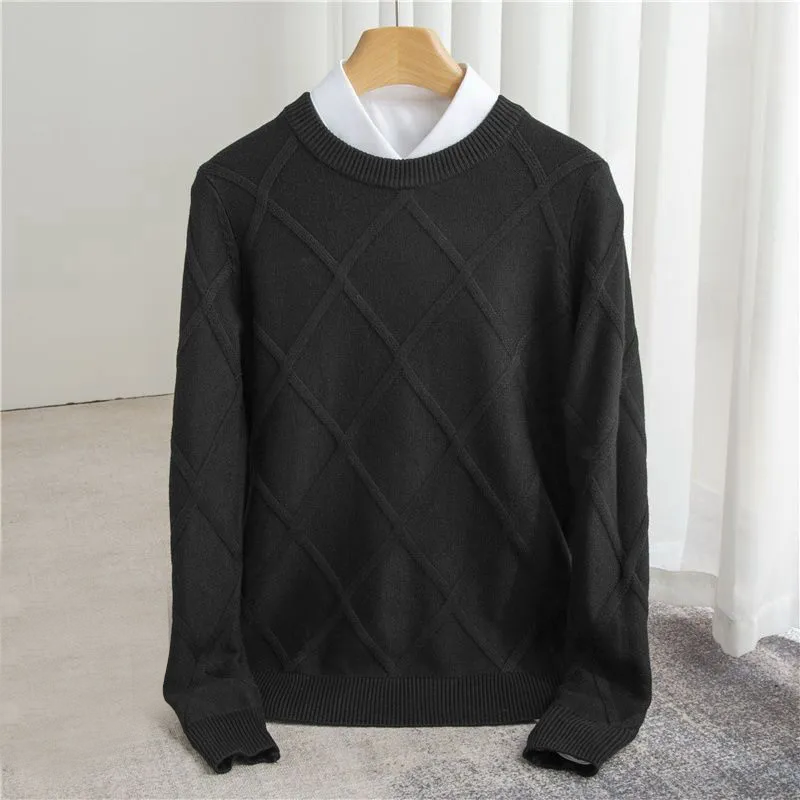 Sweat-shirt D'hiver En Cachemire À Manches Longues Pour Homme | Doublure