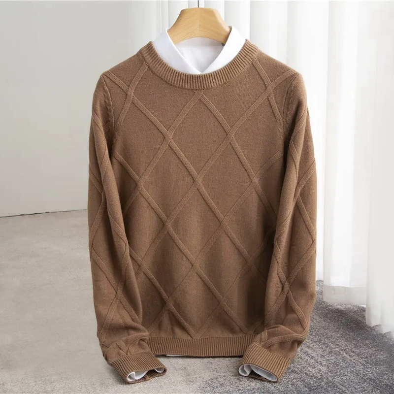 Sweat-shirt D'hiver En Cachemire À Manches Longues Pour Homme | Doublure