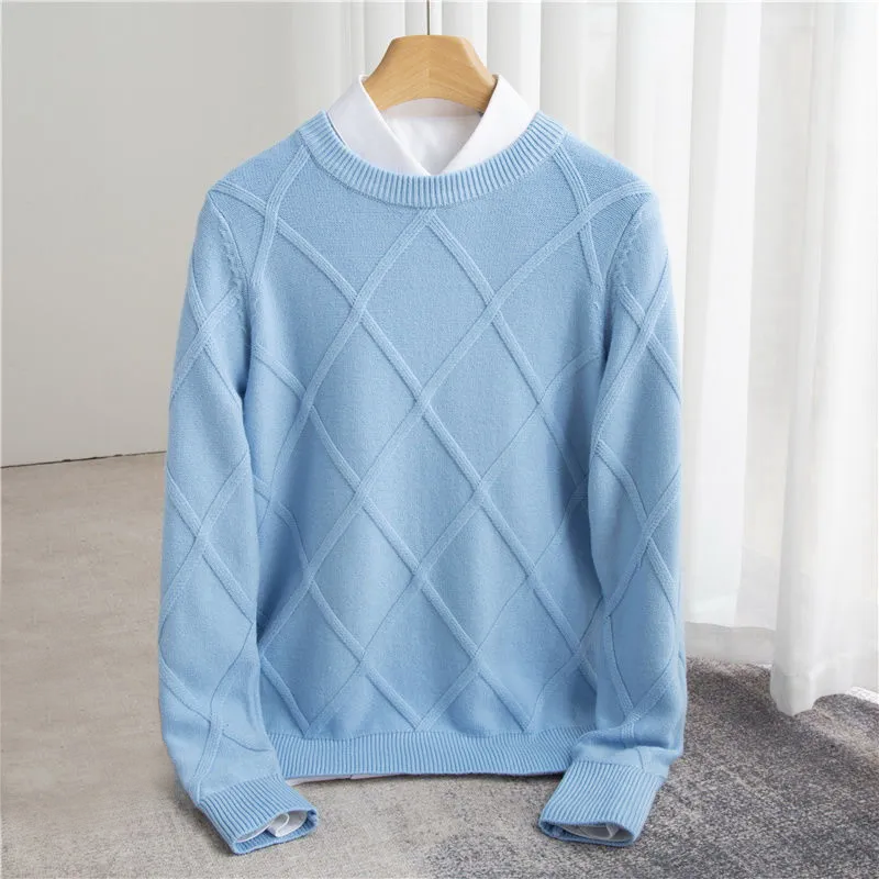 Sweat-shirt D'hiver En Cachemire À Manches Longues Pour Homme | Doublure