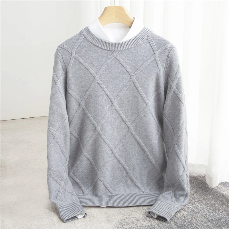 Sweat-shirt D'hiver En Cachemire À Manches Longues Pour Homme | Doublure