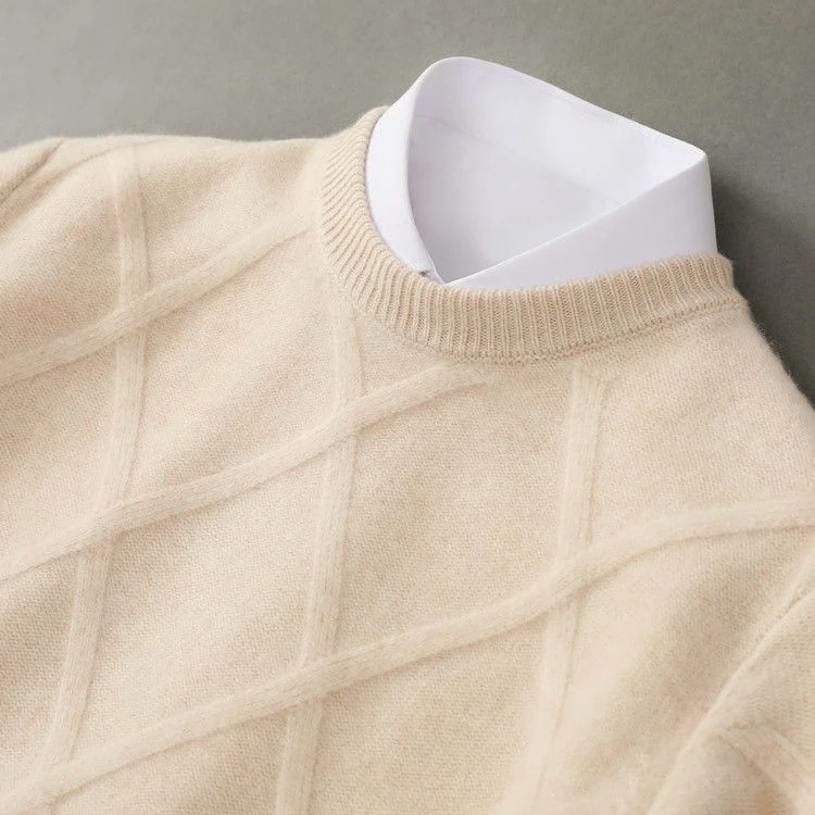 Sweat-shirt D'hiver En Cachemire À Manches Longues Pour Homme | Doublure