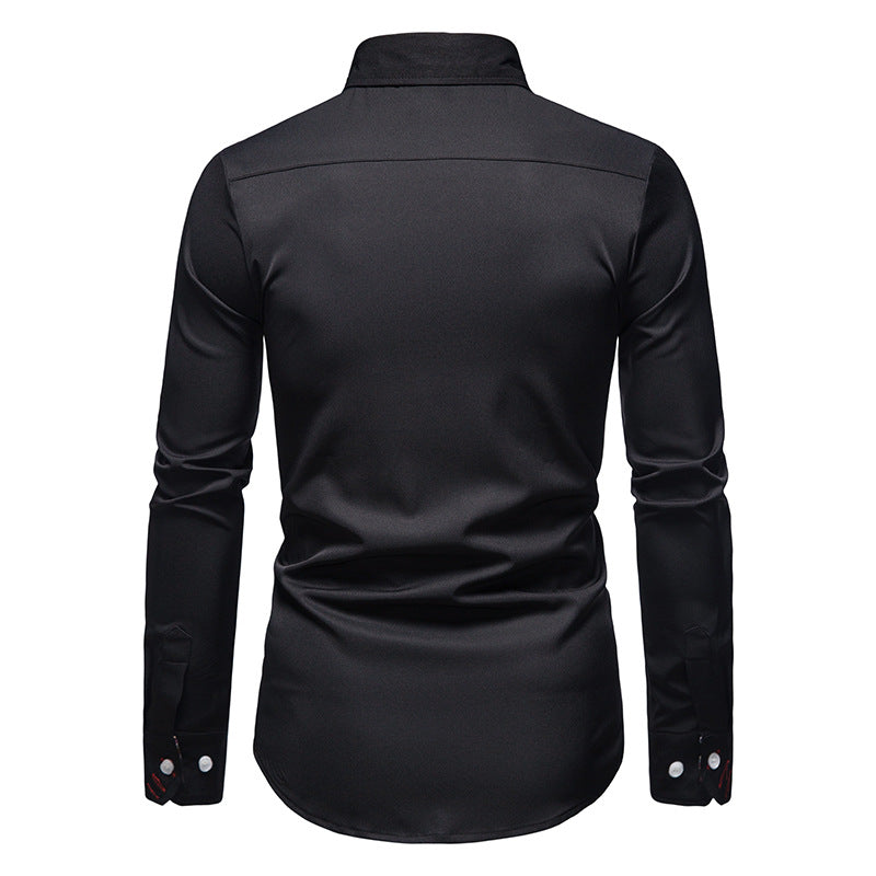 Chemise Homme Cintrée Imprimée À Manches Longues | Tendance