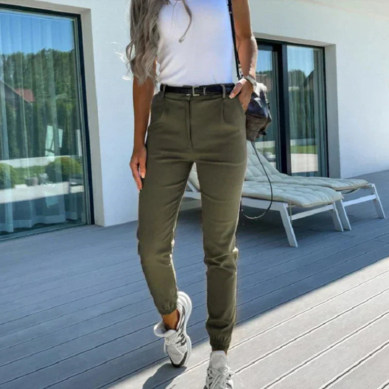 Pantalón en algodón para mujer con bolsillo | Tendencia