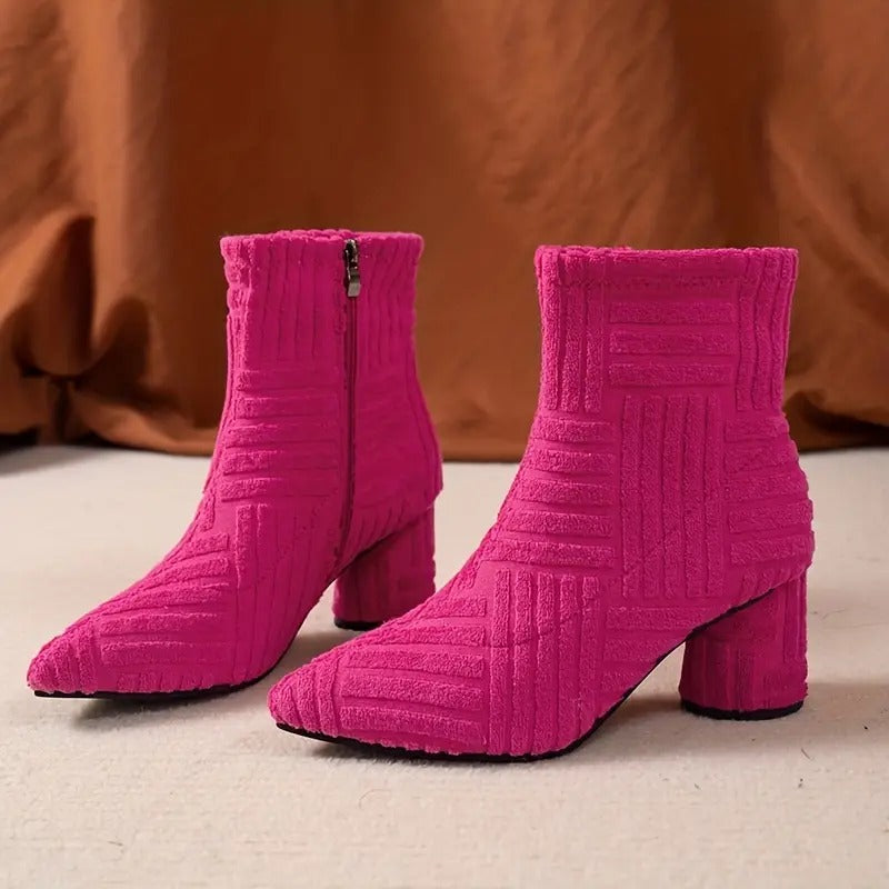 Bottes Pour Femme Avec Talon Tendance | Couleur Unie