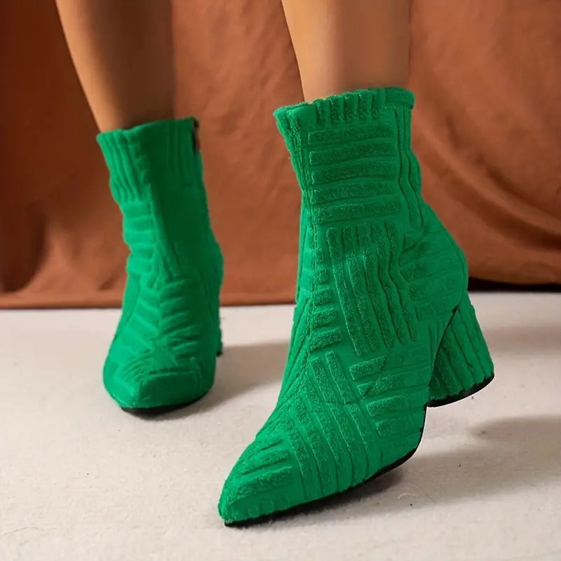 Bottes Pour Femme Avec Talon Tendance | Couleur Unie