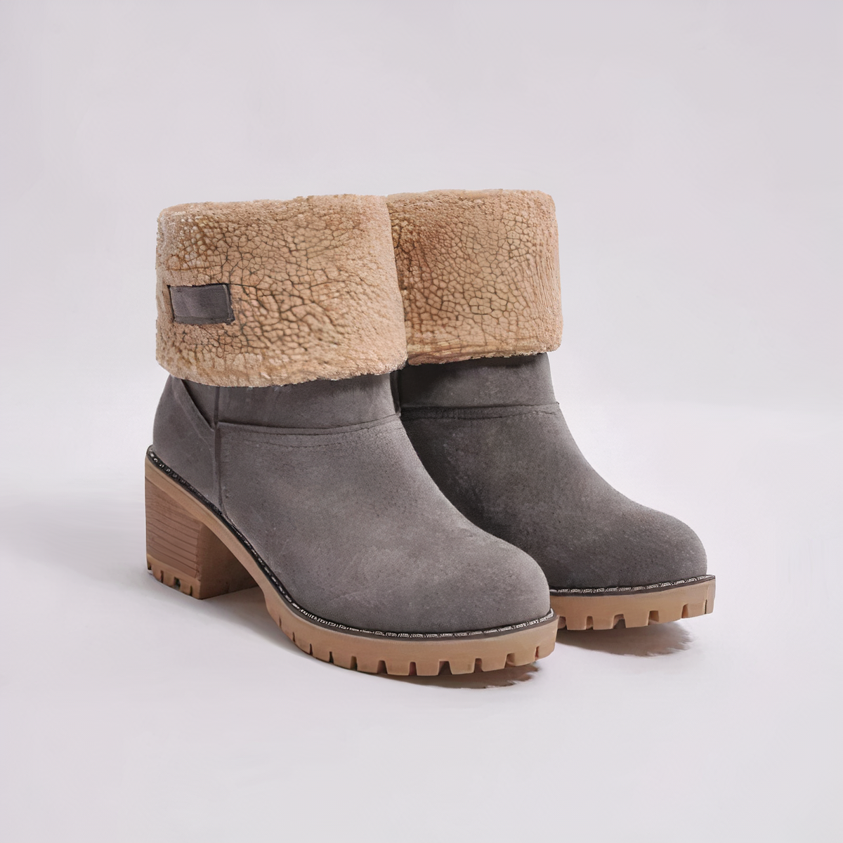 Bottes D'hiver Tendance Pour Femmes Avec Doublure En Fourrure | Talon Bloc