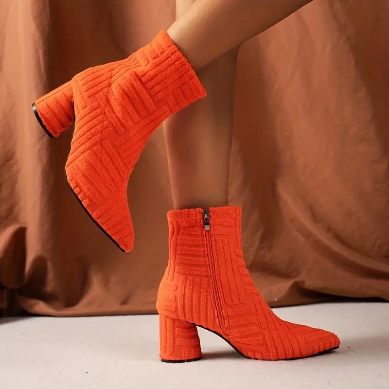 Bottes Pour Femme Avec Talon Tendance | Couleur Unie