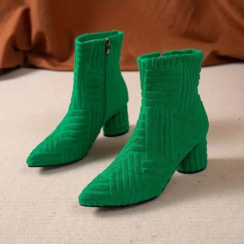 Bottes Pour Femme Avec Talon Tendance | Couleur Unie