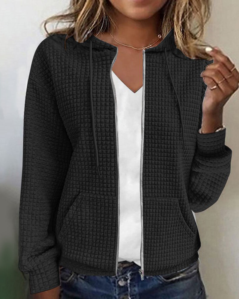 Gilet À Capuche D’Hiver Décontracté Pour Femme | Manches Longues