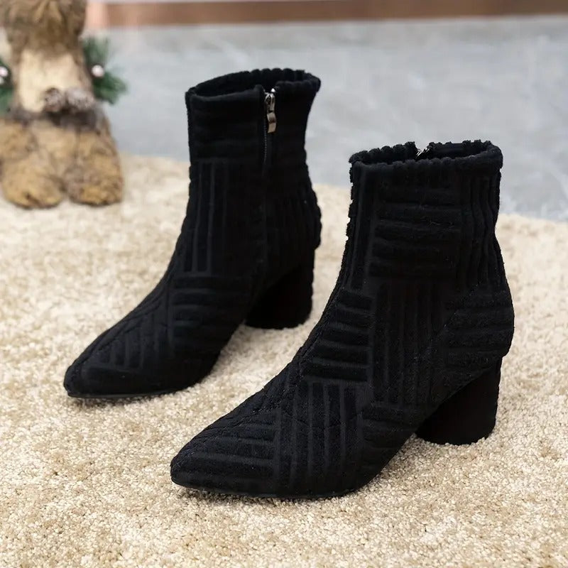 Bottes Pour Femme Avec Talon Tendance | Couleur Unie