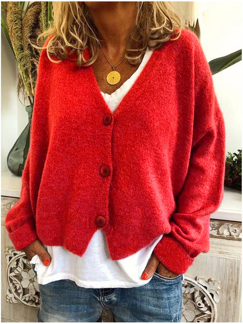Cardigan pour femme avec col en V et manches longues | Ouverture frontale