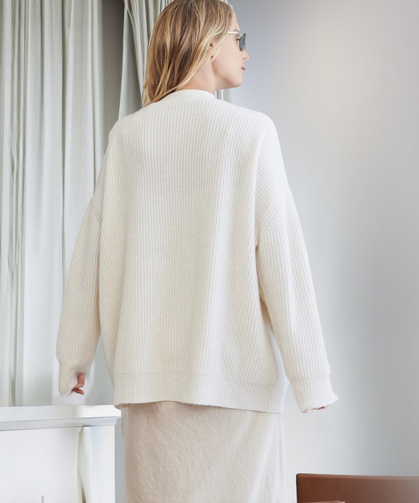 Cardigan Côtelé Boutonné Pour Femme | Grande Taille