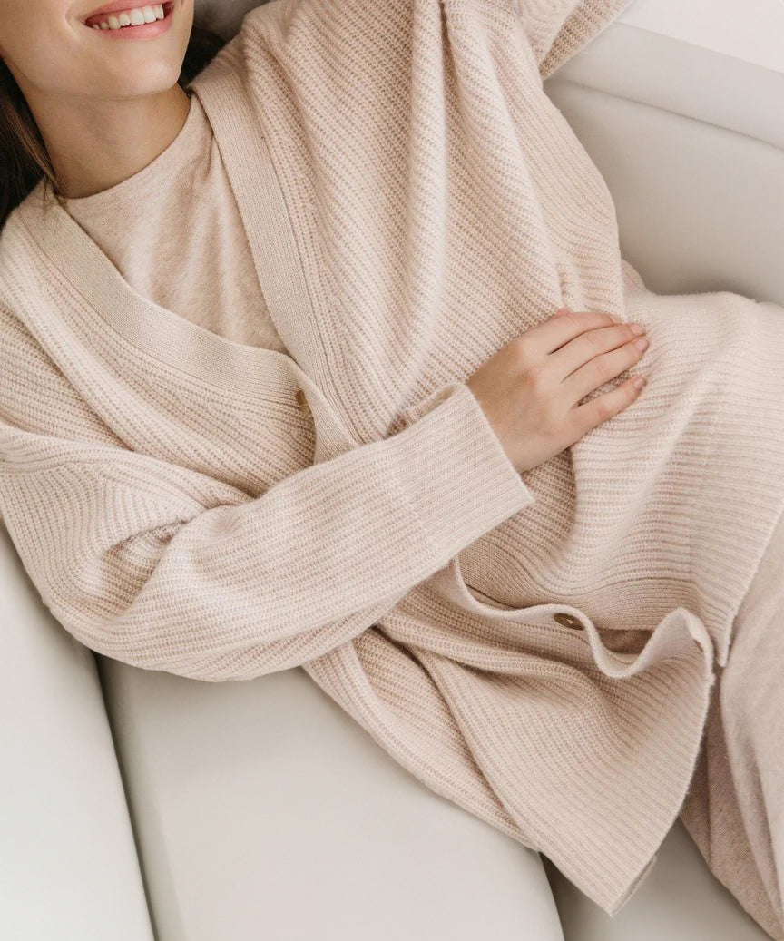 Cardigan Côtelé Boutonné Pour Femme | Grande Taille