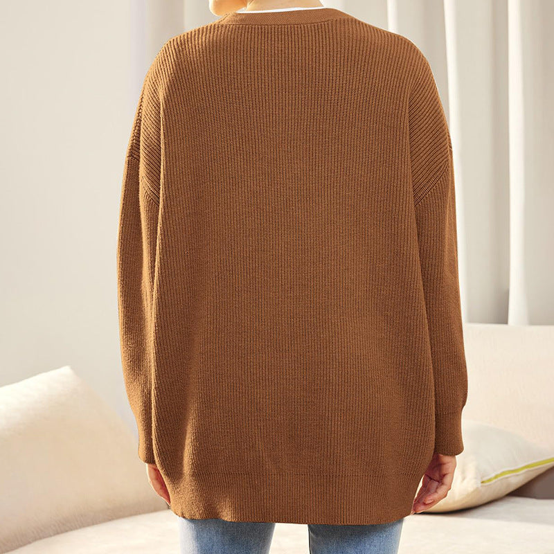 Cardigan Côtelé Boutonné Pour Femme | Grande Taille