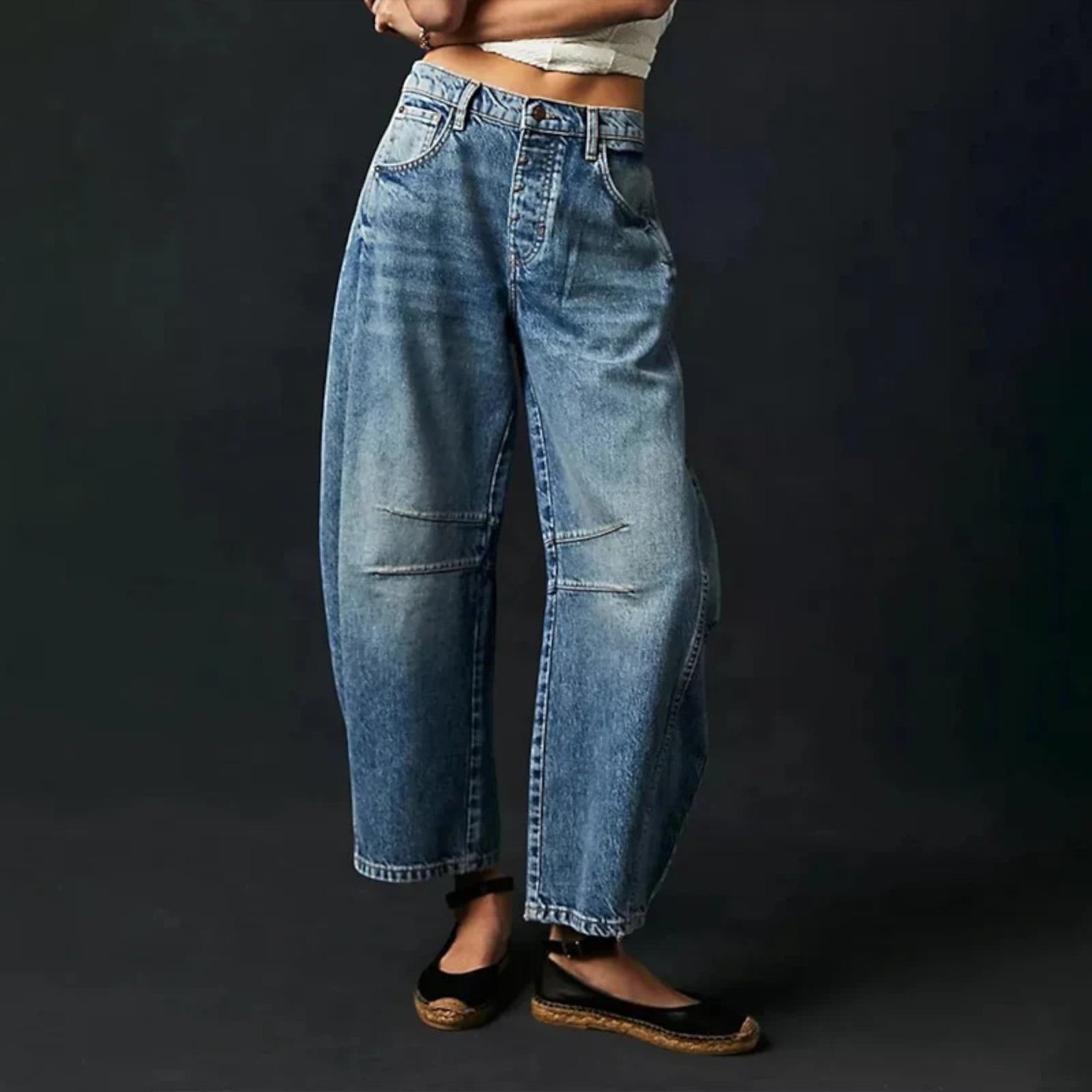 Anouk | Pantalon Denim Décontracté À Jambe Large Pour Femmes