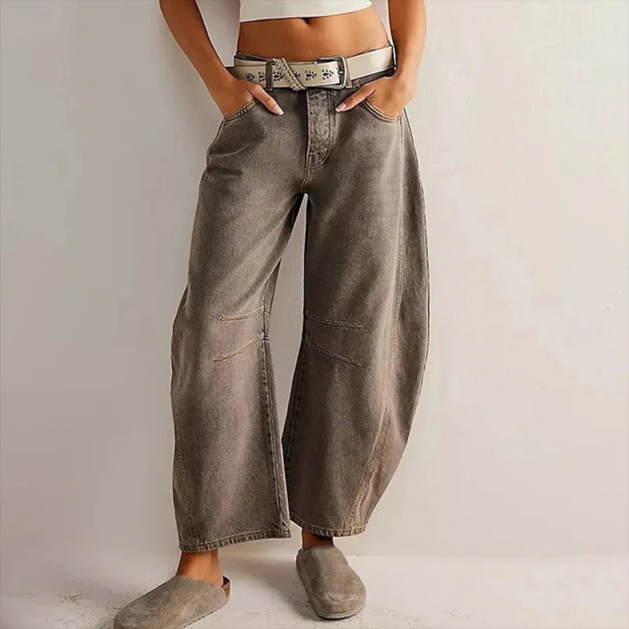 Anouk | Pantalon Denim Décontracté À Jambe Large Pour Femmes