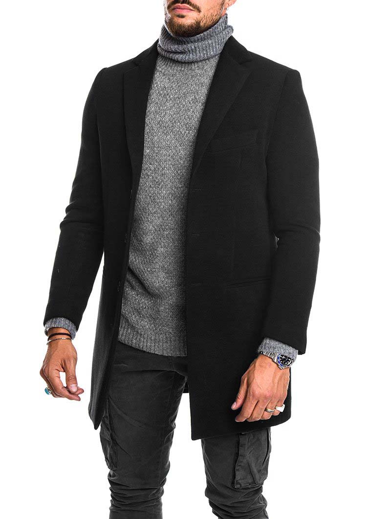 Manteau Classique À Simple Boutonnage Pour Homme | Fermeture À Boutons