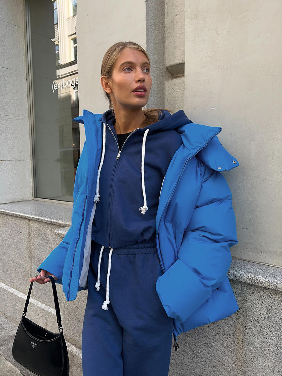 Doudoune D'hiver À Capuche Pour Femme | Manches Longues
