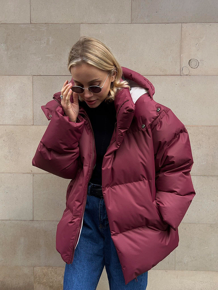 Doudoune D'hiver À Capuche Pour Femme | Manches Longues