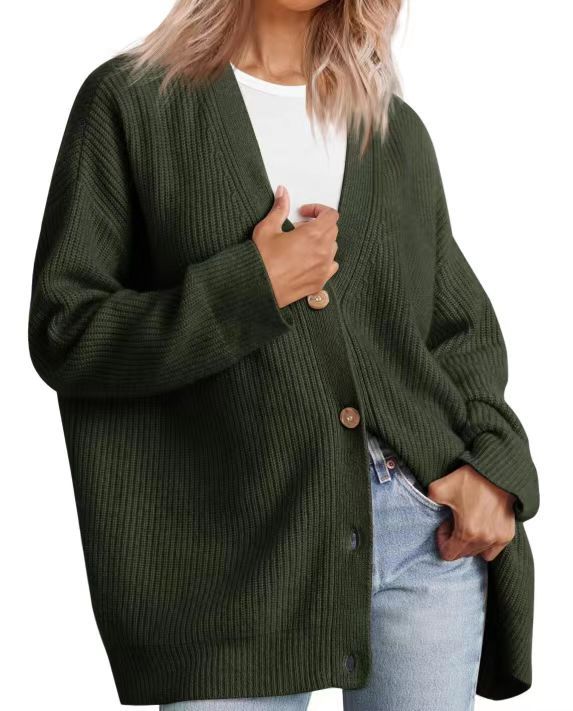 Cardigan Rayé À Col En V Pour Femme | Oversize