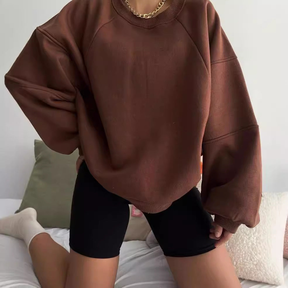 Sweat-shirt Ras Du Cou À Manches Raglan Pour Femme | Surdimensionné