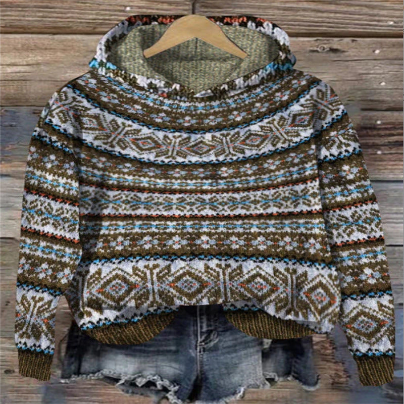 Pull Tricoté Tendance Avec Capuche Pour Femme | Automne