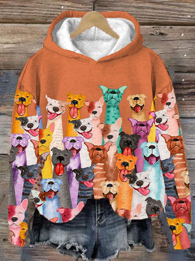 Sweat À Capuche Imprimé Coloré Pour Femme | Hiver