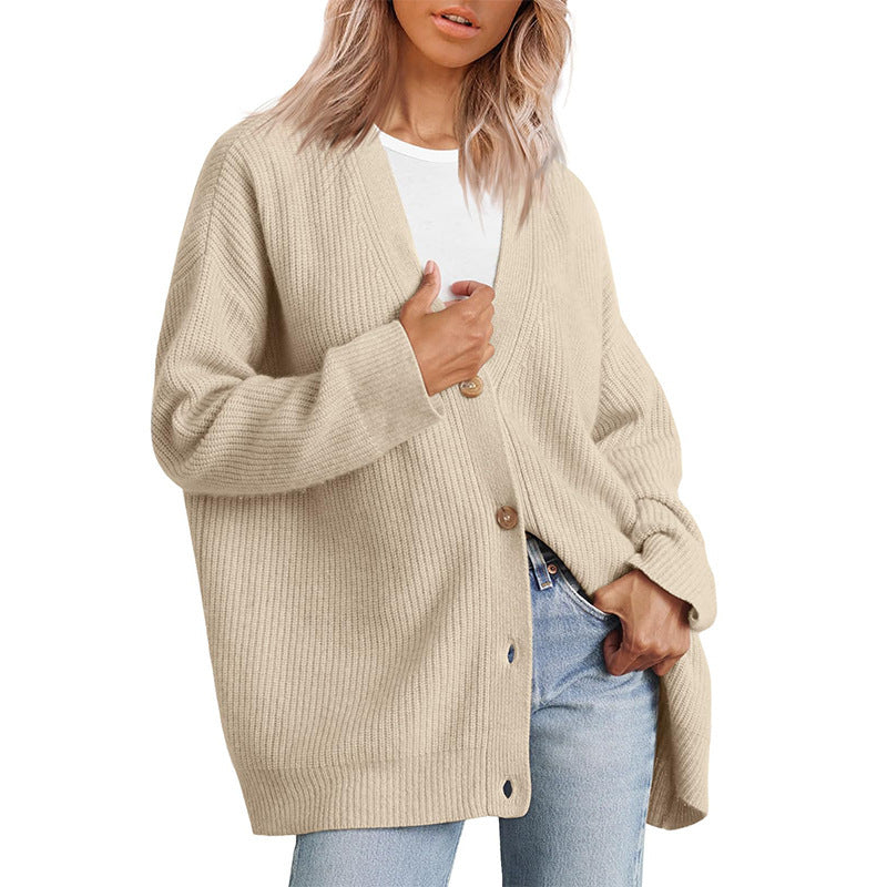 Cardigan Rayé À Col En V Pour Femme | Oversize
