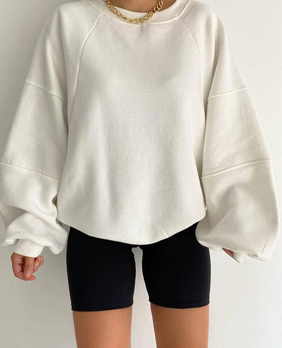 Sweat-shirt Ras Du Cou À Manches Raglan Pour Femme | Surdimensionné