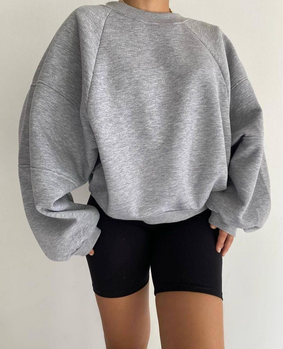 Sweat-shirt Ras Du Cou À Manches Raglan Pour Femme | Surdimensionné