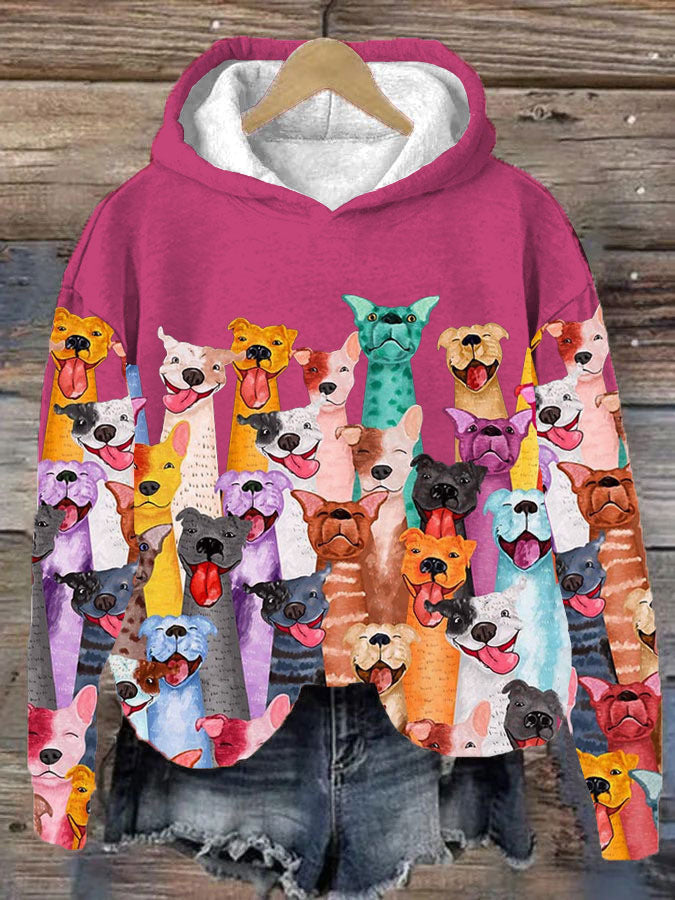 Sweat À Capuche Imprimé Coloré Pour Femme | Hiver
