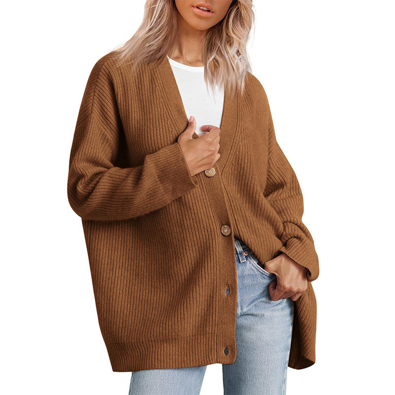 Cardigan Rayé À Col En V Pour Femme | Oversize