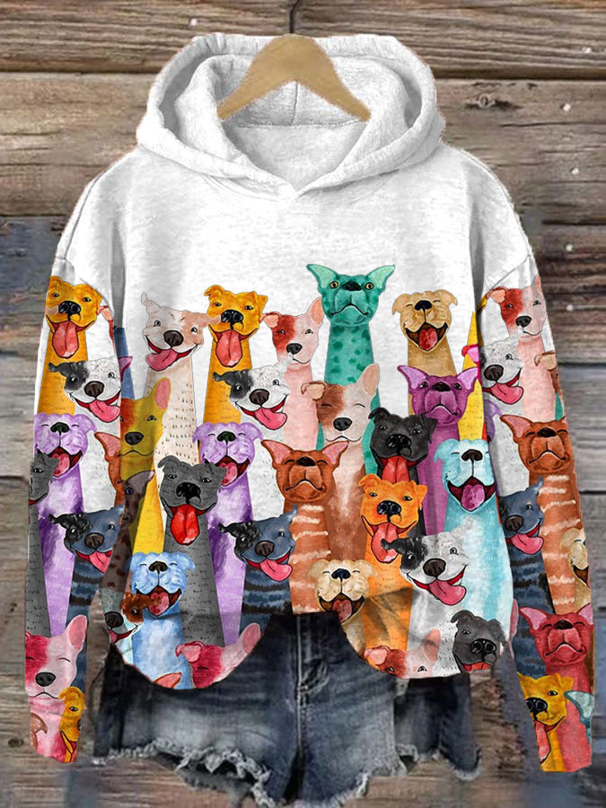 Sweat À Capuche Imprimé Coloré Pour Femme | Hiver